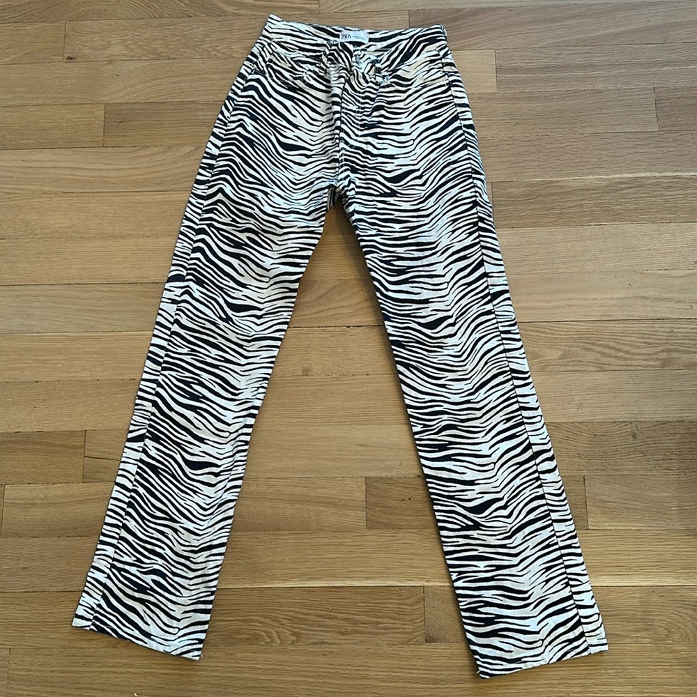 Zebra print jeans